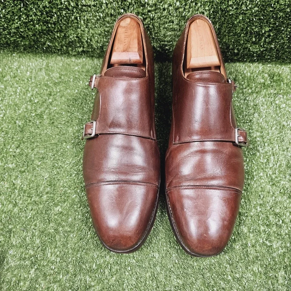 Meermin Mallorca Double Monk Strap Brown Leather Dress Shoes Mens Size 10